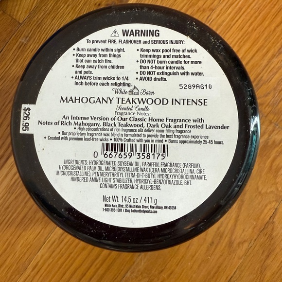 Bath & Body Works Mahogany Teakwood Intense 3-Wick Candle 14.5 oz – New – - Picture 3 of 3
